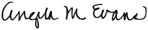 LBJ Dean Angela Evans' signature