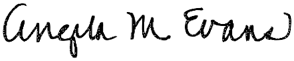 LBJ Dean Angela Evans' signature