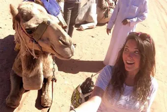 An LBJ School student during her summer internship in 2015